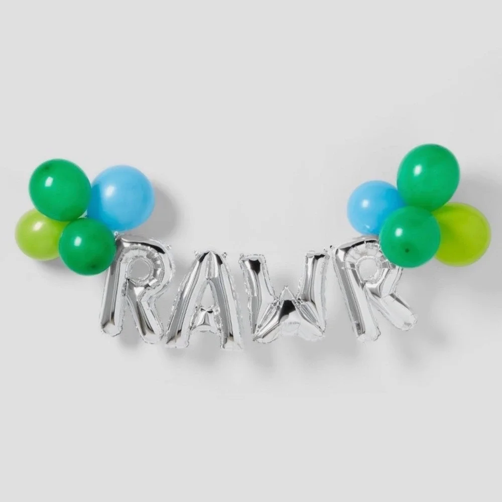 RAWR Dinosaur Theme Birthday Party Decoration Balloon Garland Kit 12 Pcs